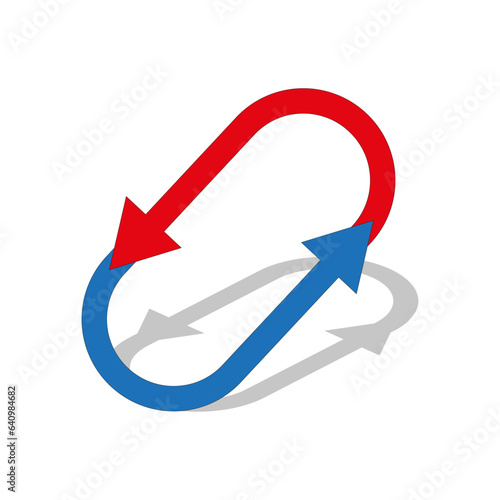 Circular arrows for change. Reset, swap, turn, exchange sign. Vector illustration. EPS 10.