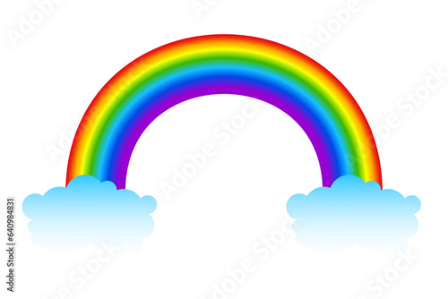 Color rainbow with clouds. Vector illustration. EPS 10.