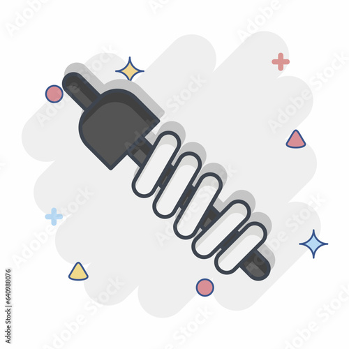 Icon Suspension. related to Car Service symbol. Comic Style. repairin. engine. simple illustration