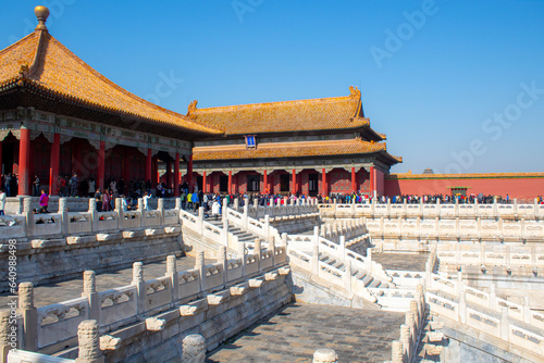 Crowds at Taihemen gate of imperial palace Forbidden City, Beijing China