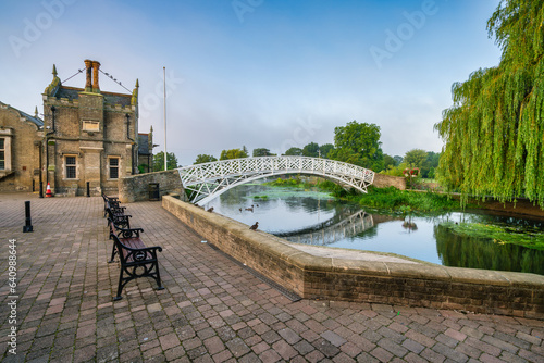 Chinese Bridge at sunrise in Godmanchester Cambridgeshire England photo