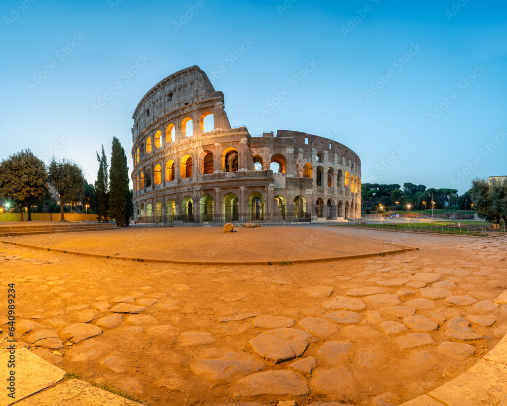 Colosseum at dawn in Rome. Italy
