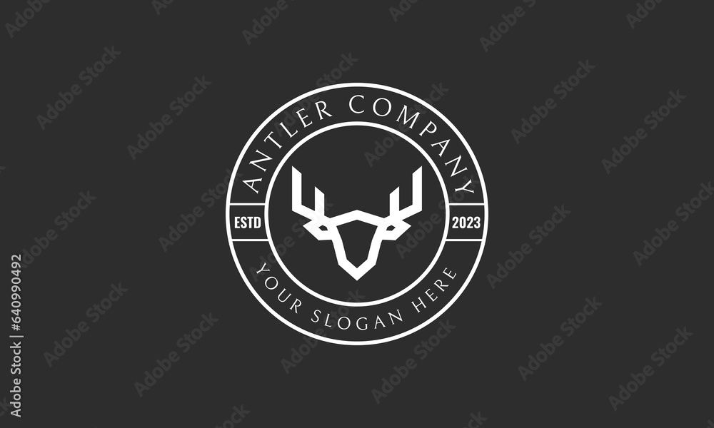 Deer animal circle badge logo vector design Deer animal circle badge logo vector design