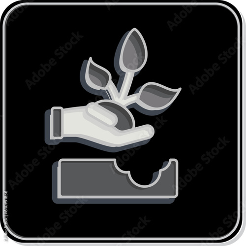 Icon Replant. related to Environment symbol. Glossy Style. simple illustration. conservation. earth. clean