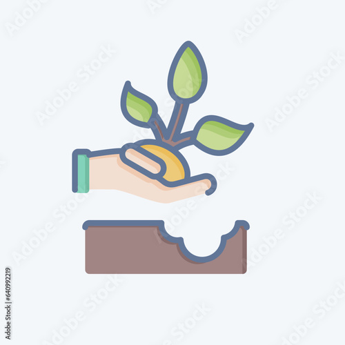Icon Replant. related to Environment symbol. doodle style. simple illustration. conservation. earth. clean