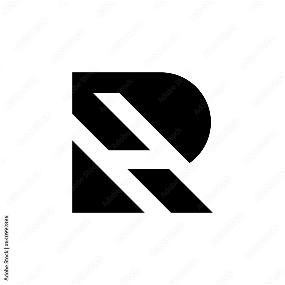 Initial letter H, R, HR or RH overlapping, interlock, monogram logo, black color on white background Initial letter H, R, HR or RH overlapping, interlock, monogram logo, black color on white background