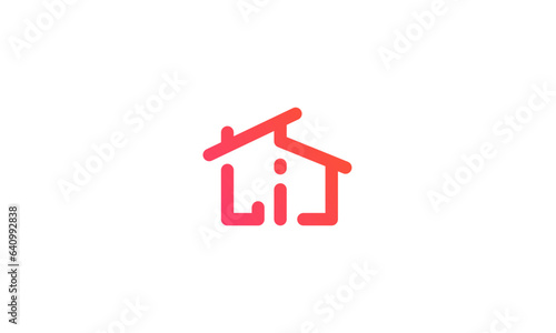 LI homes logo. letter l with i forming house . clean and creative logo design . vector illustration