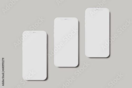 Clay Phone with Blank Social Media Posts Template for Your Design