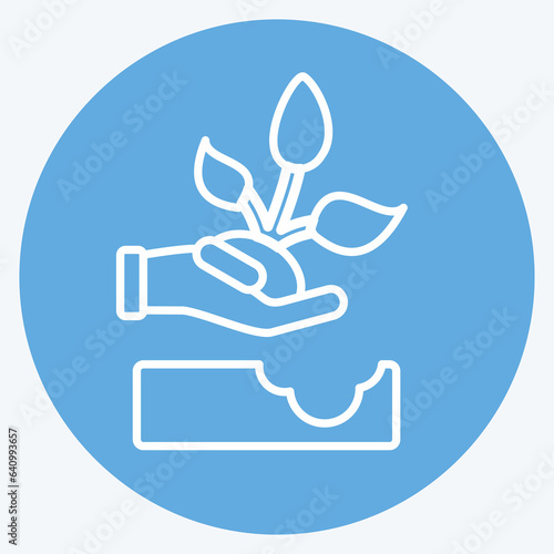 Icon Replant. related to Environment symbol. blue eyes style. simple illustration. conservation. earth. clean