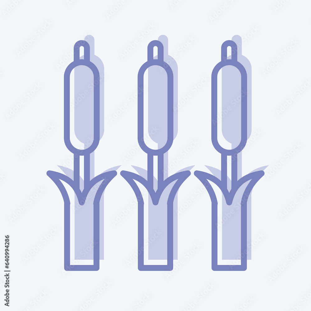 Icon Reeds. related to Environment symbol. two tone style. simple illustration. conservation. earth. clean Icon Reeds. related to Environment symbol. two tone style. simple illustration. conservation. earth. clean