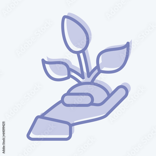 Icon Save Nature. related to Environment symbol. two tone style. simple illustration. conservation. earth. clean