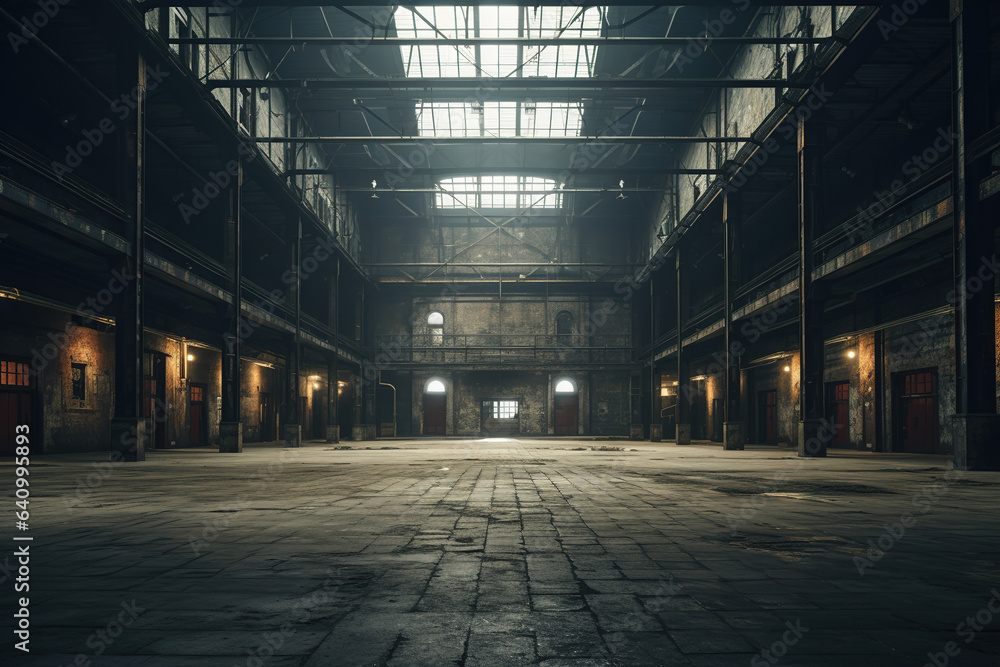 Interior of an old empty warehouse Interior of an old empty warehouse