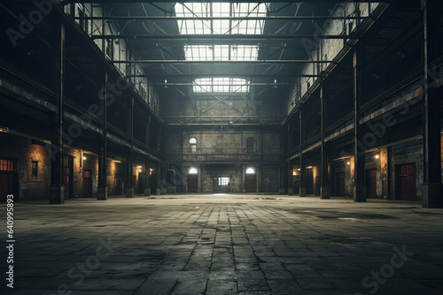 Interior of an old empty warehouse