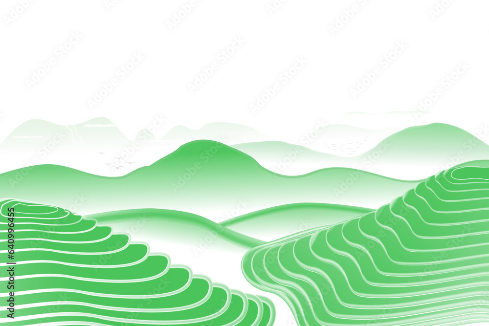 Fototapeta premium landscape with mountains and green hills