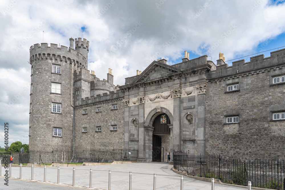 Victorian era entrance of Kilkenny castle in Ireland