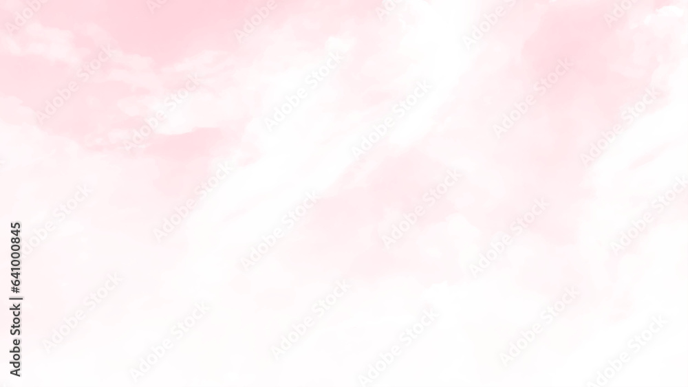 Pink sky and white cloud detail in background with copy space. Sugar cotton pink clouds background. Sky Nature Landscape Background. The summer heaven with colorful clearing sky. Vector illustration.