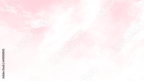 Pink sky and white cloud detail in background with copy space. Sugar cotton pink clouds background. Sky Nature Landscape Background. The summer heaven with colorful clearing sky. Vector illustration. © Sharmin