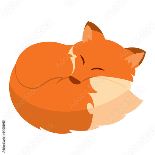 Fototapeta Naklejka Na Ścianę i Meble -  Isolated colored cute fox animal Vector
