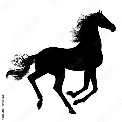 Black horse silhouettes horse graphic design elements 