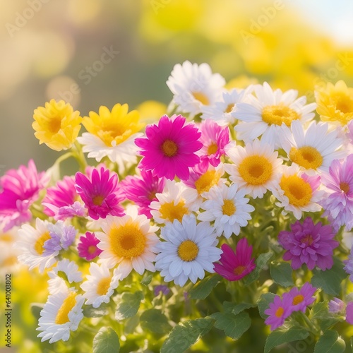 A vibrant bouquet of mini majestic flowers backgrounds