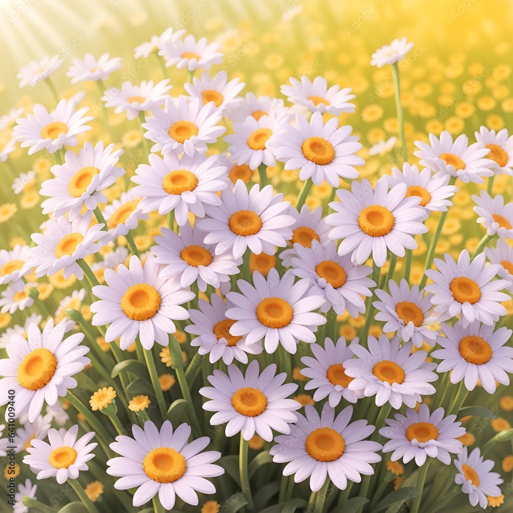 A vibrant bouquet of mini majestic daisies 3D backgrounds