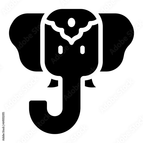 Elephant solid glyph icon