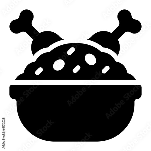 Biryani solid glyph icon