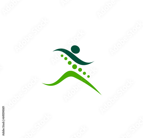 Physiotherapy, chiropractic therapy icon. Back pain treatment, orthopedic rehabilitation medical center or physiotherapy doctor vector symbol. Chiropractic massage, therapist practice sign or symbol