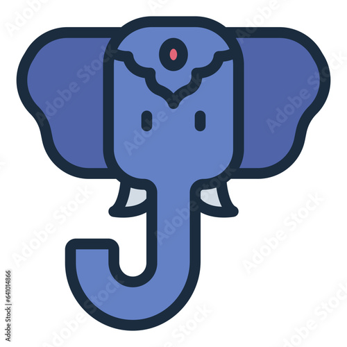 Elephant filled line icon