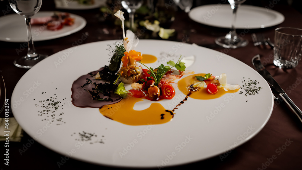 Culinary Masterpiece: Elegant Multi-Course Meal with Artfully Plated Dishes - Celebrating the Artistry of Gourmet Indulgence Culinary Masterpiece: Elegant Multi-Course Meal with Artfully Plated Dishes - Celebrating the Artistry of Gourmet Indulgence