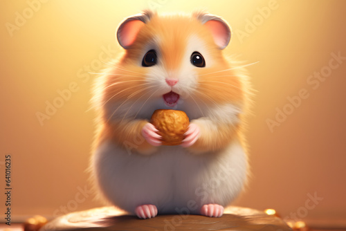 cute hamster is eating Made with Generative AI