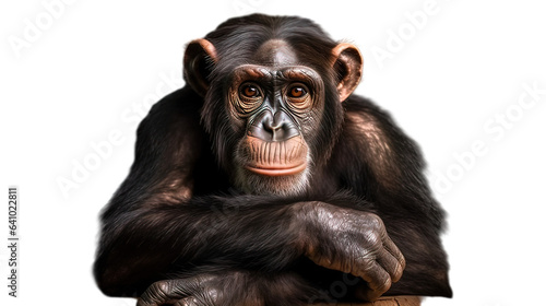 a Chimpanzee monkey isolated on white background  © Lina