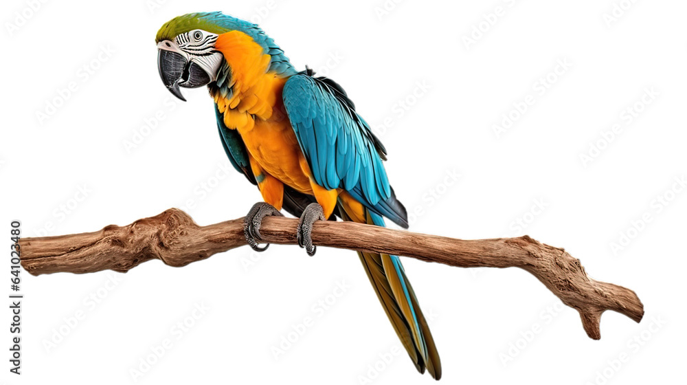 a colorful parrot isolated on white background