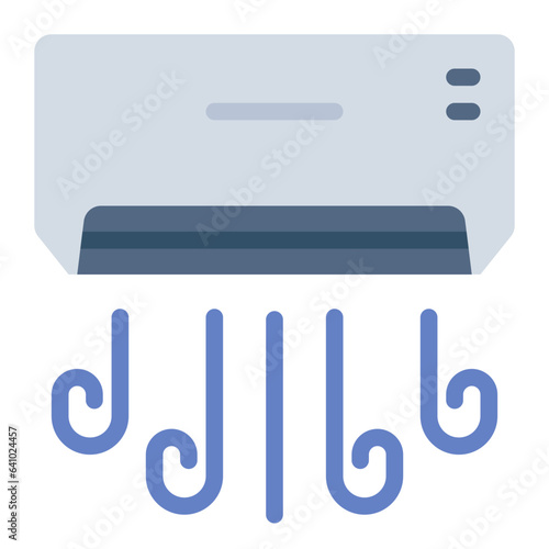 AC air conditioner flat icon photo