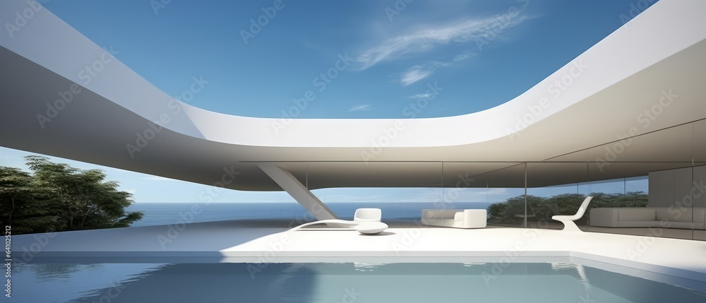 Luxury pool view house, hotel and resort by generative AI illustration. Luxury pool view house, hotel and resort by generative AI illustration.
