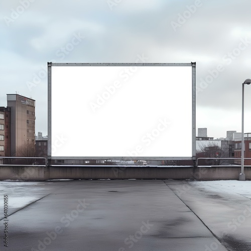 Generative AI photo of billboard mockup template