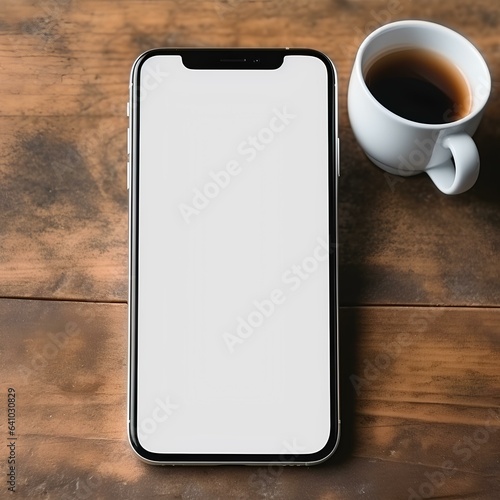 Generative AI photo of smartphone mockup template