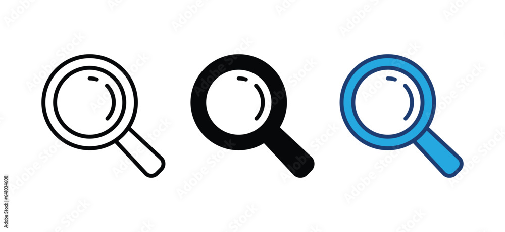 Search icon. Magnifying glass, magnifier, loupe icon symbol for for apps and websites. Web search icons. Vector illustration Search icon. Magnifying glass, magnifier, loupe icon symbol for for apps and websites. Web search icons. Vector illustration