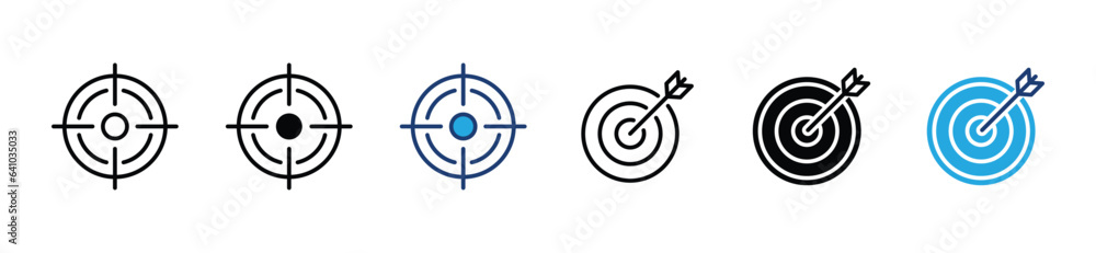 target icon. Target with arrow icon symbol. Target, goal, aim, sniper shoot icon symbol. Vector illustration target icon. Target with arrow icon symbol. Target, goal, aim, sniper shoot icon symbol. Vector illustration