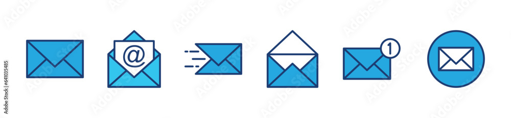 Mail icon set. email icon vector. E-mail, envelope, message icons ...