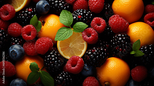 Background of various kinds of fresh fruit © avivmuzi
