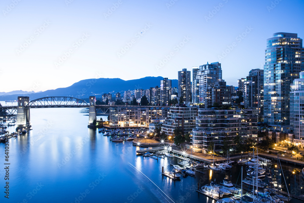 Beautiful view of Vancouver Bay in Vancouver, Canada