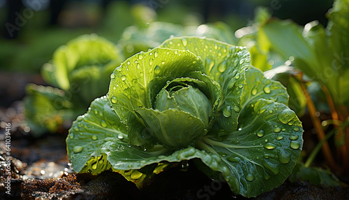 spoiled geminating cabbage, low angle shot, sharp and clear focus..generative ai