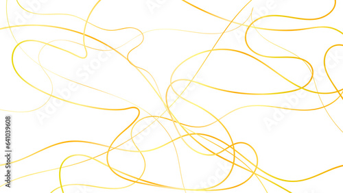 Yellow abstract wavy random line on a white background. golden background texture
