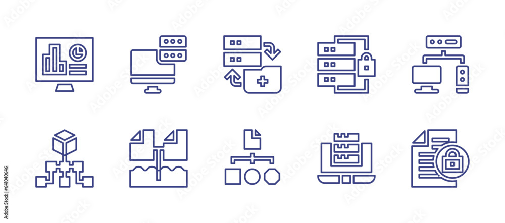 Data Ring Icon Data line icon set. Editable stroke. Vector illustration. Containing ...