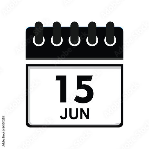 calender icon, 15 june icon with white background