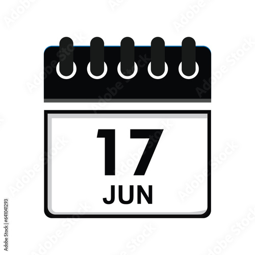 calender icon, 17 june icon with white background
