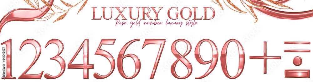 Rose gold glitter number, alphabet, text, character, font Rose gold glitter number, alphabet, text, character, font