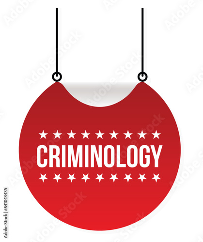 Criminology banner design. Criminology icon. Flat style vector illustration.