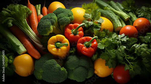 Background of various kinds of fresh vegetables